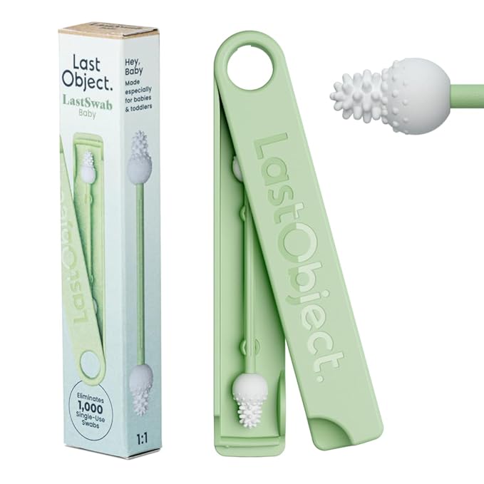 LastSwab® Reusable Cotton Safety Swabs for Baby Ear Cleaning - The Sustainable and Sanitary Alternative to Single-Use Q Tips - Easy to Clean and Zero Waste - Convenient Travel Case Holder
