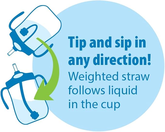 Dr. Brown's Milestones Baby's First Straw Cup, Training Cup with Weighted Straw, 9 oz/270 mL, BPA-free, 6m+, Coral/Olive Green, 2-Pack