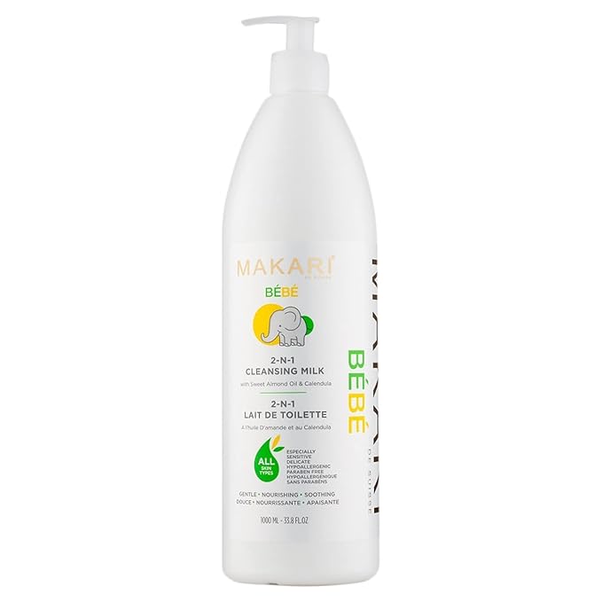 Makari Bebe Cleansing Milk (1000 ml) | Baby Body Wash & Softening Formula for Dry Skin | Helps Comfort Delicate Skin | Gentle for Infants 3 Months+ | For Sensitive Skin