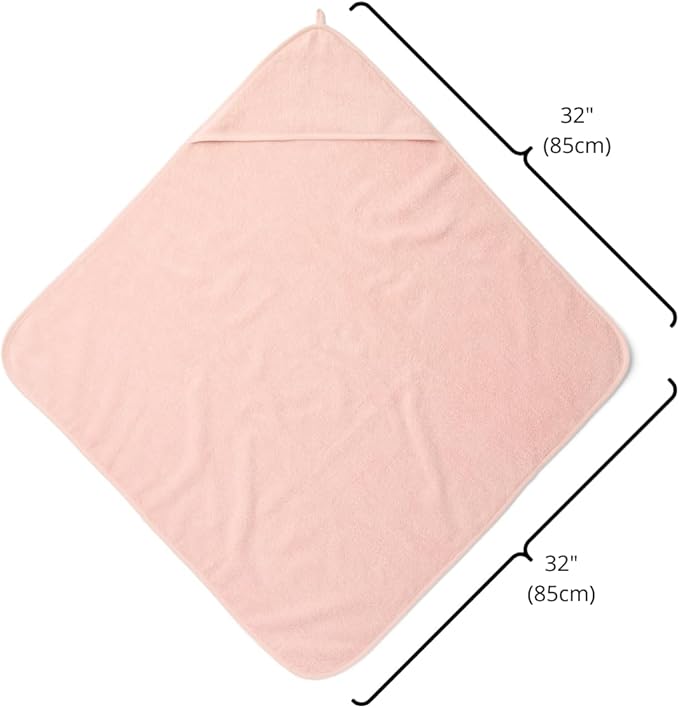 Baby Hooded Towel – Organic Cotton Baby Bath Towels – Baby Towels, Baby Bath Towels for Baby Boy, Baby Girl, 32" x 32" Super-Soft and Absorbent Baby Towels for Newborn (Blush)