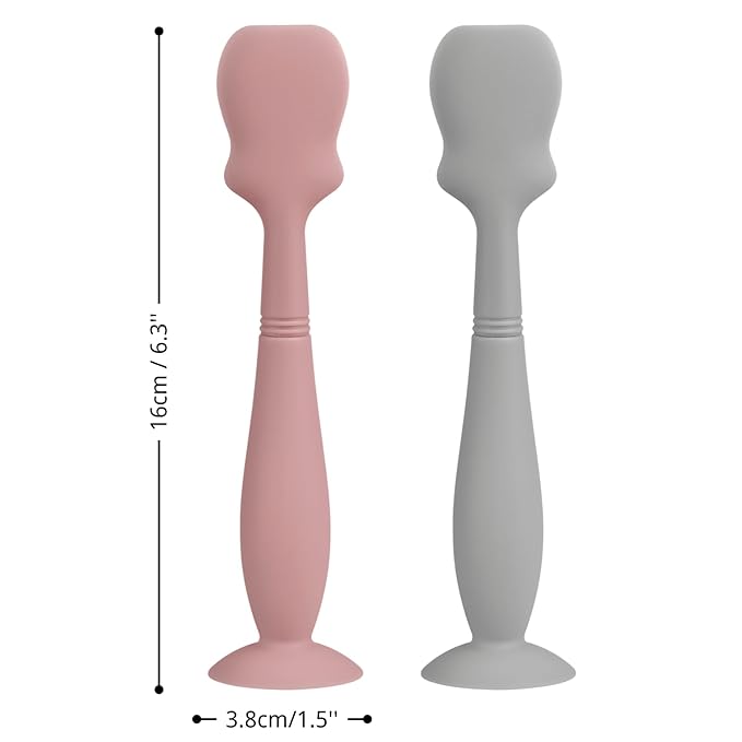Large Size Baby Diaper Cream Spatula Applicator Soft Silicone Baby Butt Paste Spatula （2Packs, Sage/Blush)