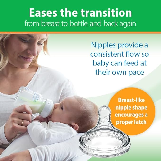 Dr. Brown's Natural Flow Anti-Colic Options+ Wide-Neck Glass Baby Bottle Starter Set with 100% Silicone Glass Bottle Sleeves, Baby Bottle Brush, HappyPaci Pacifier & Pacifier and Bottle Wipes, 0m+