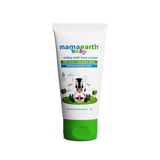 Mamaearth Milky Soft Baby Face Cream | with Nourishing Murumuru Butter | Moisturizes Baby’s Dry & Itchy Skin | 5.6 Ph-Balanced Formula 2.03 Fl Oz (60ml)