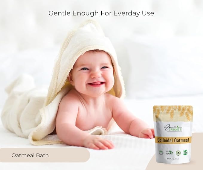 Shea Organics Colloidal Oatmeal Powder | Gentle Soothing Bath Treatment for Sensitive Skin | Natural Oat Bath for Babies & Adults | Ideal for DIY Skincare & Soap Making | 16 Ounce- Pack of 1
