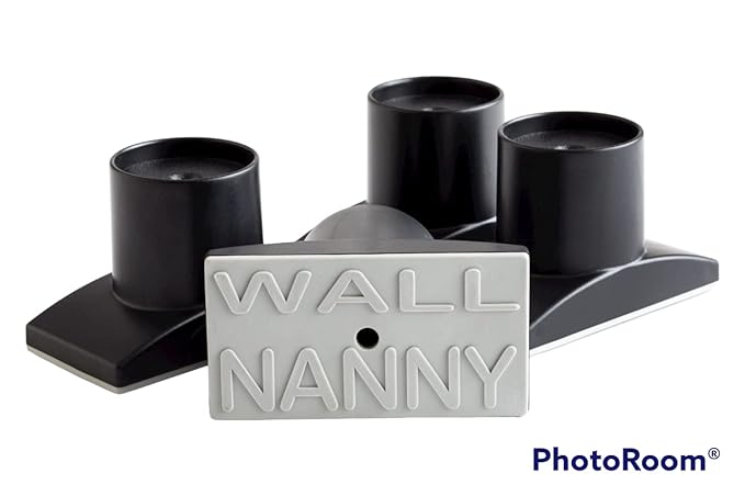 Wall Nanny Extender 4 Inch Baby Gate Extension (Made in USA) Extends Pressure Mounted Gates, Protects Walls, Stabilizes Gate - for Child Pet & Dog Gates - Works on Stairs, Protector (4 Pack) Black