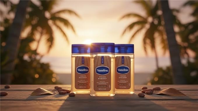 Vaseline Cocoa Radiant Replenishing Oil Gel with Pure Cocoa Butter, Travel Size, 1.69 fl oz, 6 Pack
