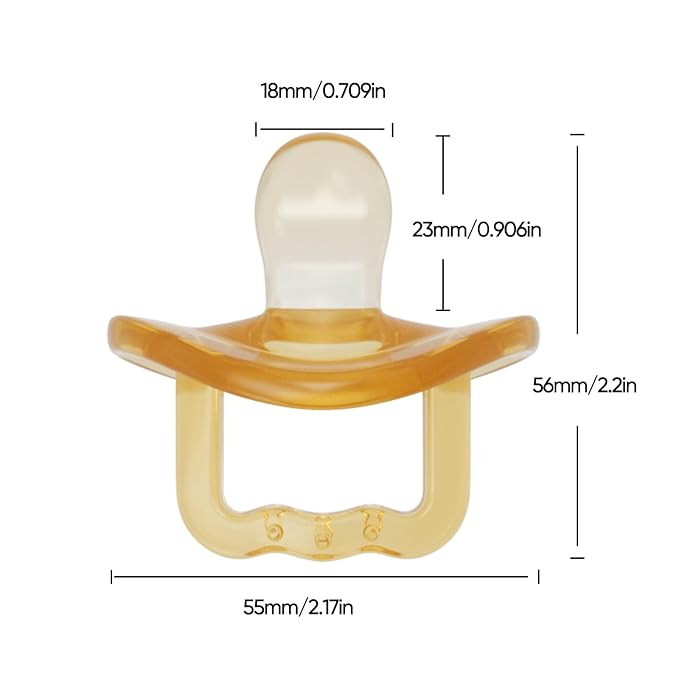 100% Silicone Comfy Orthodontic Pacifiers Set of 2, Cute Baby Pacifier, with Handle & Air Holes for Added Safety, BPA-Free Soothers, Size 0-6 Months (Moon Flat)
