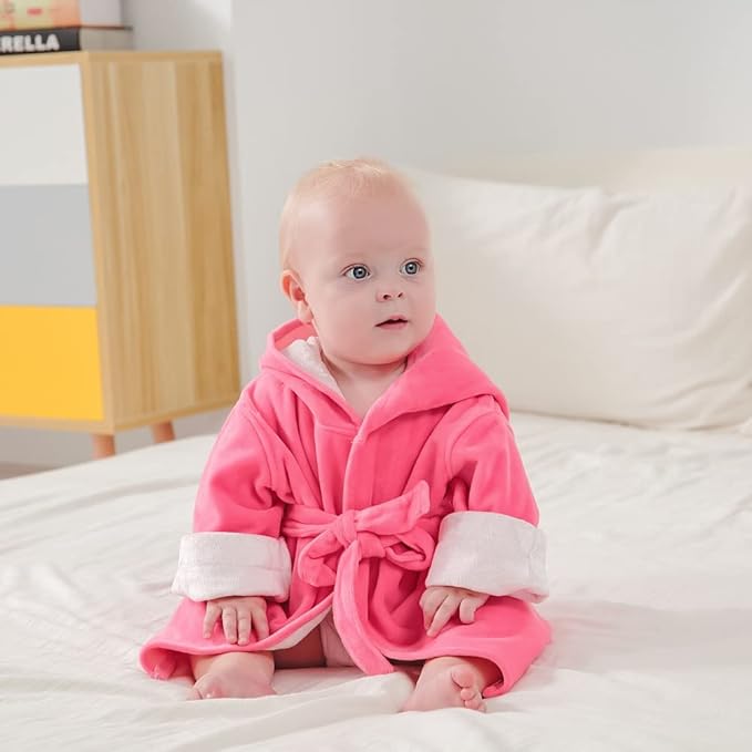 Baby Girl Bathrobes Wash Waddle Cute Hooded Robe Girls Bath Robe Towel Soft Cotton Ultra Absorbent