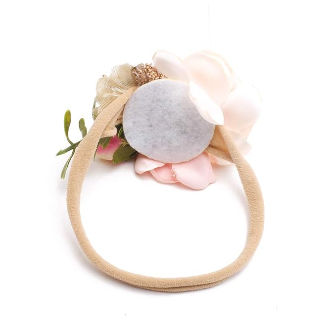 cherrboll 4pcs Baby Girl Headbands Flowers, Super Soft & Stretchy Nylon Floral Hairbands for Newborn Toddler