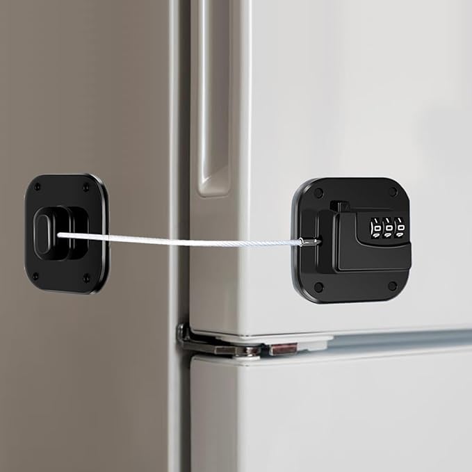 Fridge Lock Refrigerator Freezer Childproof Locks for Cabinets and Drawers Easy Install No Keys Needed Combo Lock Multifunctional Child Safety Cabinet Locks