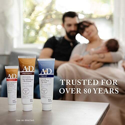 A+D Original Diaper Rash Ointment Prevents & Treats Diaper Rash, Moisturizing Skin Protectant with Vitamins A & D, Healing Ointment for Dry and Cracked Skin 4oz (Pack of 2)