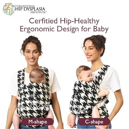 Momcozy Baby Carrier - Ergonomic, Cozy and Lightweight Carrier for 7-45lbs, Effortless to Put On, Ideal for Hands-Free Parenting, Enhanced Lumbar Support, Houndstooth