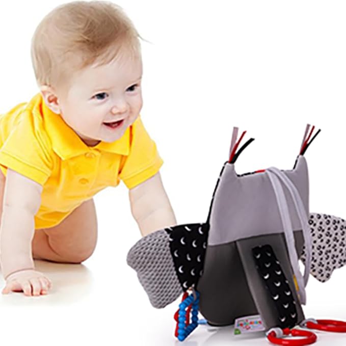 Caterbee Baby Black and White Toy with in-Sight Car Mirror for Hanging car seat, Stroller, Crib, High Contrast Baby Toys for Neborn Tummy time (White&Black)