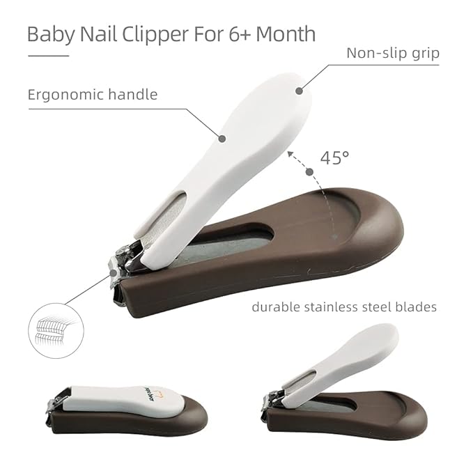 Baby Nail Clippers Set with Cute Case, Infant Fingernail and Toenail File Kit for Newborn Manicure and Pedicure, New Mom Grooming Gift