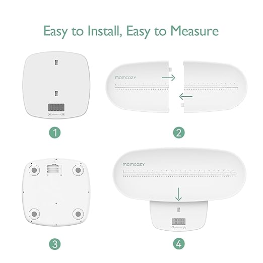 Momcozy Baby Scale, Multi-Function Scale for Body Weight and Height Measurement, Weighted Feeds, with Curved Removable Tray, for Newborns, Adult Scale & Pet Scale, 5 Units, Auto-Off,Digital LED Screen