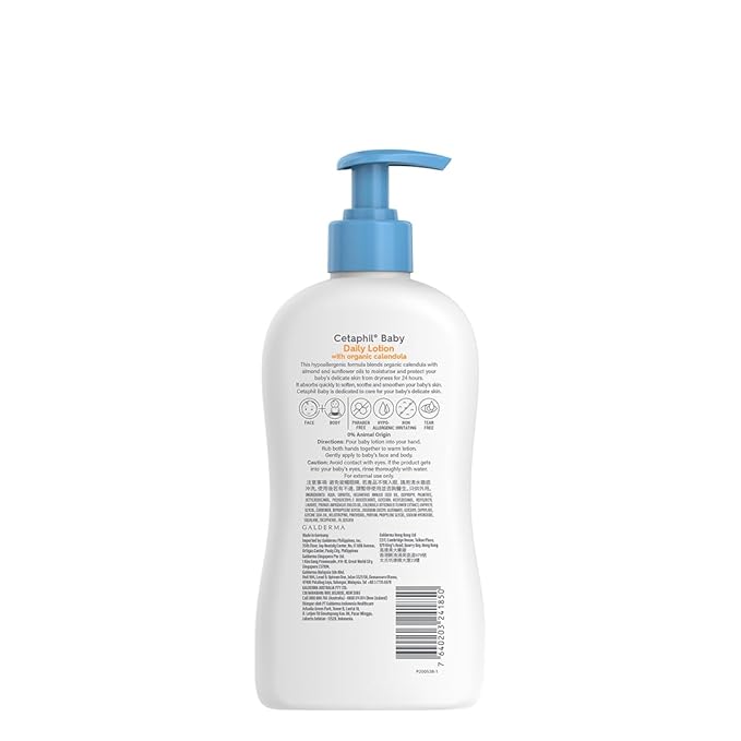 Baby Daily Lotion with Organic Calendula |Vitamin E | Sweet Almond & Sunflower Oils |13.5 Fl. Oz (Pack of 2)
