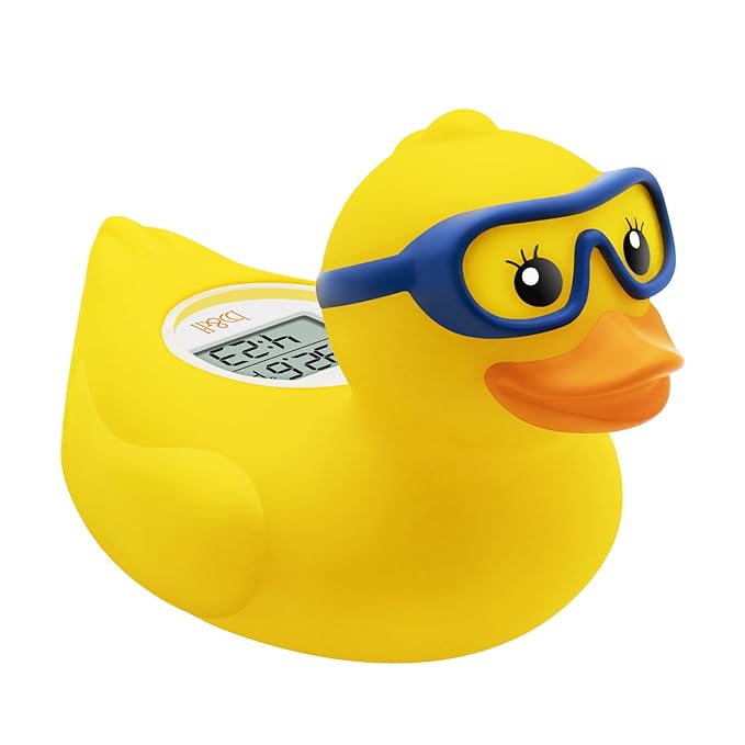 b&h Baby Bath Thermometer, The Infant Bath Floating Toy Safety Temperature Water Thermometer, Baby Bath Essentials (Diving-Goggles Duck)