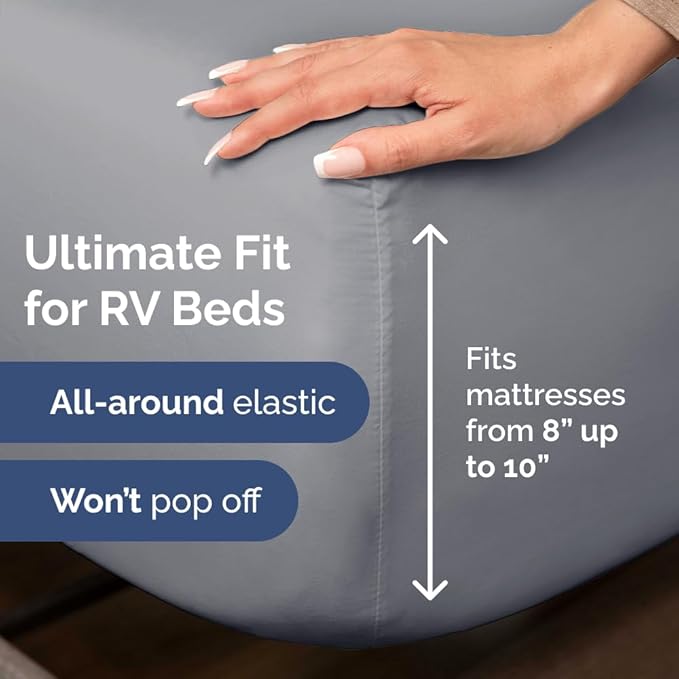 Short Queen RV Size 4 Piece Sheet Set - Comfy Breathable & Cooling Bed Sheets Set - Hotel Luxury Bedding for Women, Men, Kids, Teens, Boys & Girls - Deep Pockets & Ultra-Soft - Oeko-Tex - Steel Blue