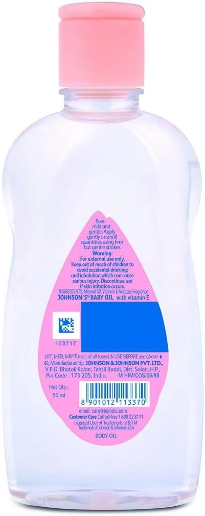 Johnson's Baby Massage Oil, 50 ml / 1.7 FL Oz - 3 Pack