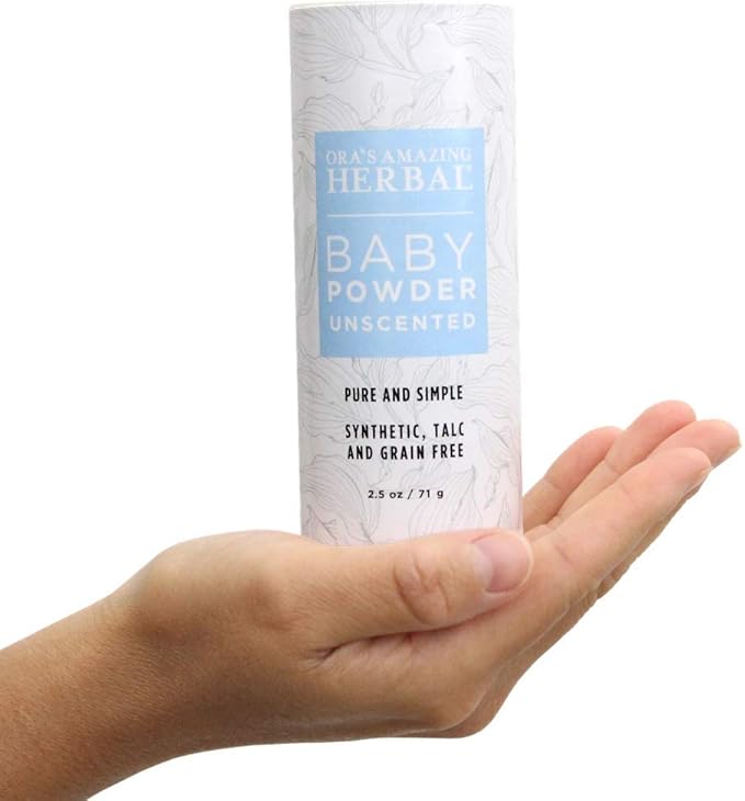 Baby Powder Talc-Free, Cornstarch Free Baby Powder, Unscented Fragrance Free Powder, Arrowroot Clay and Organic Plantain Leaf Powder, Ora’s Amazing Herbal, 2.5 oz 3 Pack