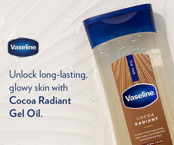 Vaseline Cocoa Radiant Replenishing Oil Gel with Pure Cocoa Butter, Travel Size, 1.69 fl oz, 3 Pack
