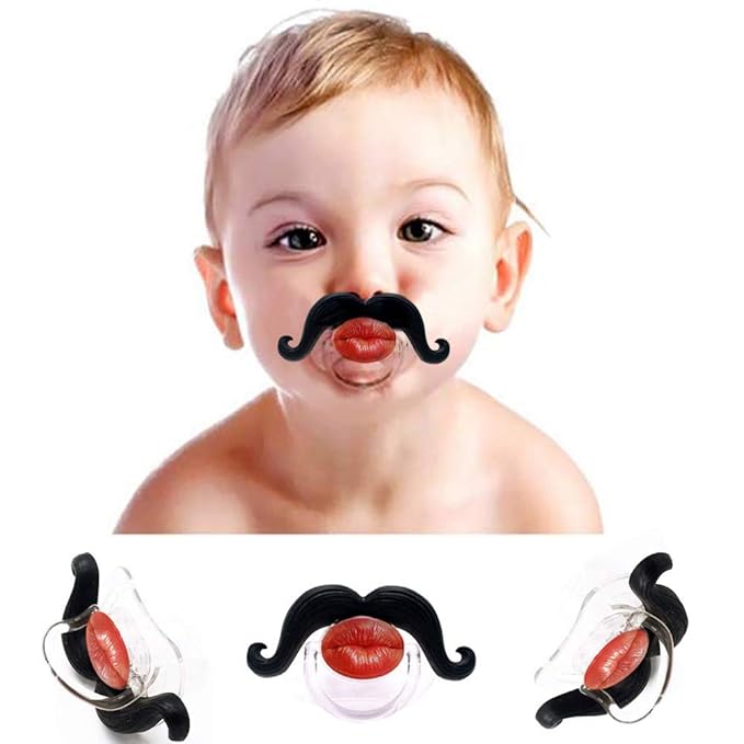 Funny Pacifiers for Babies, Newborn Pacifier 0-6-12-18 Months, Infants Pacifiers for 0-6 Months, Toddlers Mustache Pacifier, Baby Gift Pacifiers for Boys and Girls