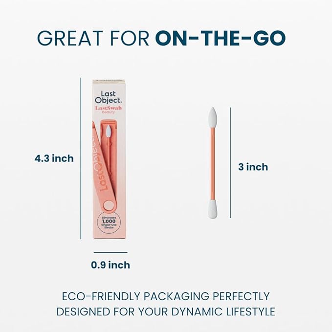 LastSwab® Reusable Cotton Swabs for Gentle and Eco-Friendly Beauty Routines - The Sustainable Alternative to Single-Use Q Tips - Zero Waste & Easy to Clean - Comes with a Convenient Travel Case Holder