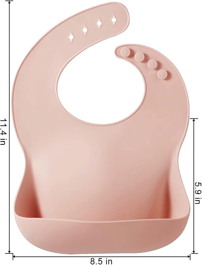 PandaEar Set of 3 Silicone Baby Bibs Waterproof, Soft, Unisex, 10-72 Months