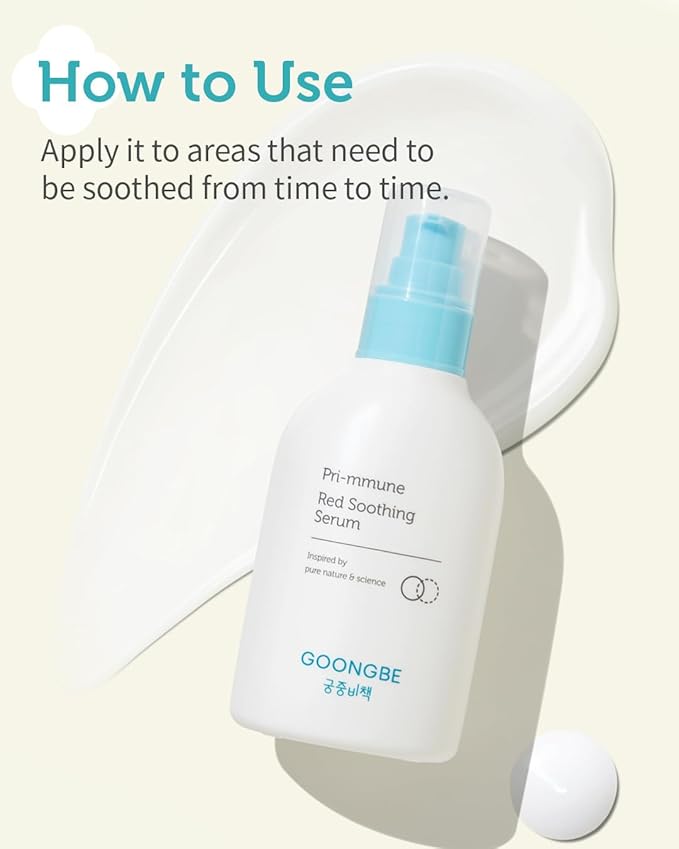 GOONGBE Pri-mmune Red Soothing Serum - Korean Baby Soothing Serum - Lightweight Gel Lotion - Refreshing & Cooling Gel for Instant Skin Relief for Newborns, Babies and Toddlers, 5.07 fl.oz.