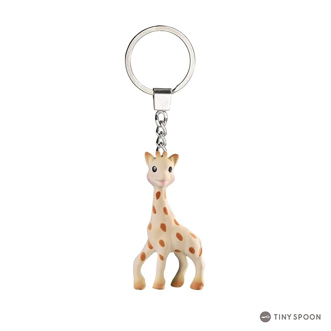 Sophie la girafe Giraffe Conservation Foundation Set | Includes Girafe & a Mini Girafe Keychain | Born in Paris | | Natural Rubber | Designed for Teething Babies