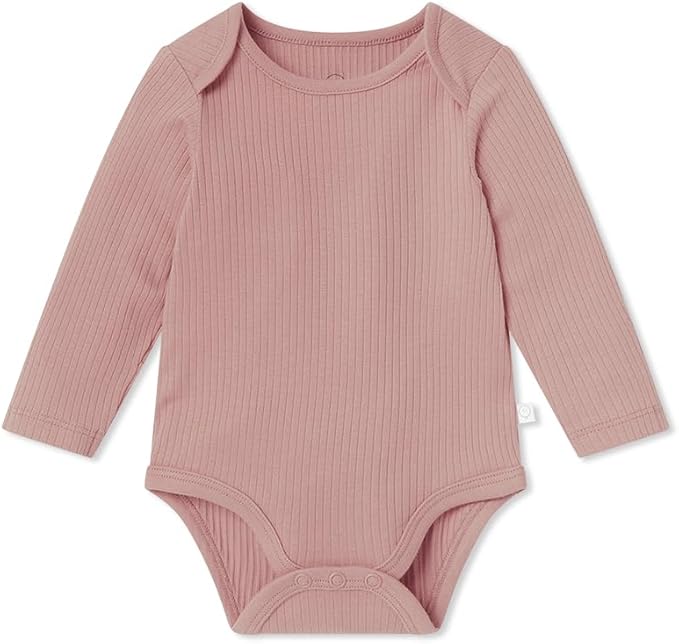 MORI Baby Unisex Long Sleeve Bodysuit Viscose from Bamboo and Organic Cotton - Comfortable Toddler Romper for Boys and Girls