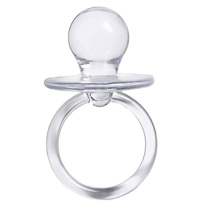 Baby Pacifier 2.5" Baby Shower Favors Decoration (Clear, 36 Count)