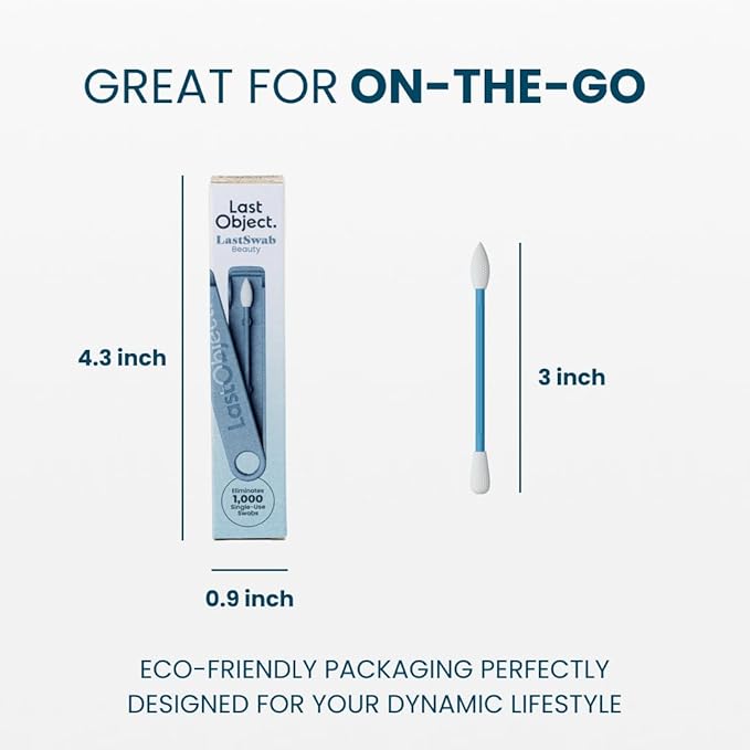 LastSwab® Reusable Cotton Swabs for Gentle and Eco-Friendly Beauty Routines - The Sustainable Alternative to Single-Use Q Tips - Zero Waste & Easy to Clean - Comes with a Convenient Travel Case Holder