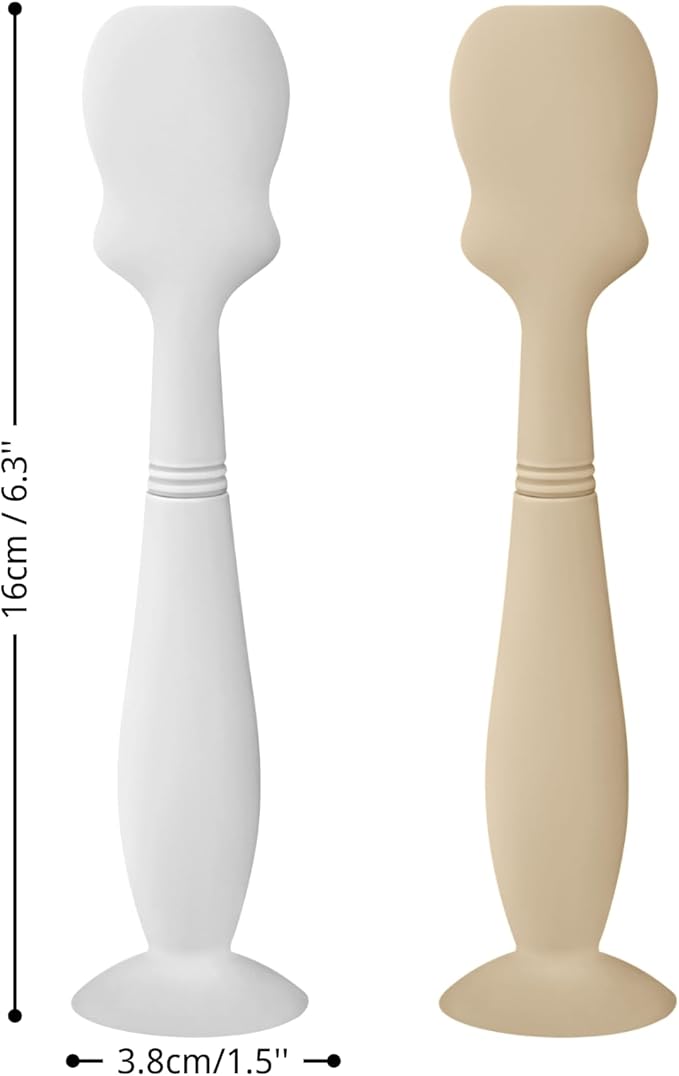 2 Pack Baby Diaper Cream Brush, Diaper Cream Spatula Applicator Silicone Baby Butt Paste Spatula for Babies, Newborn (Sand, White)
