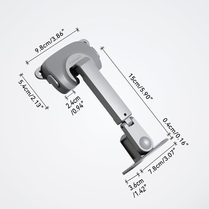 EUDEMON 2 Pack Updated Baby Window Safety Lock, Childproof Window Restrictor for UPVC, Adjustable Winodw Guard for Wooden, Metal Frames (Grey)