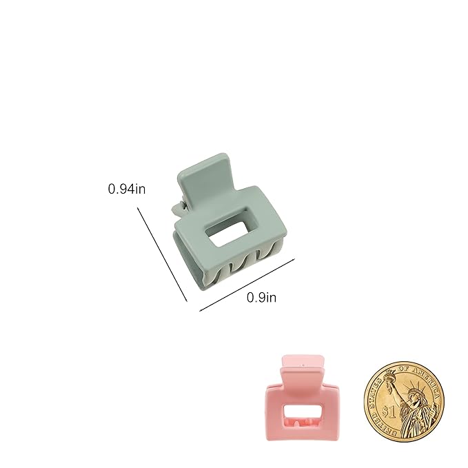 Small Claw Hair Clips for Women Girls - Mini Hair Clips Square Tiny Claw Clips for Thin Hair Strong Hold Cute Jaw Clip Nonslip Hair Styling Accessories with Box