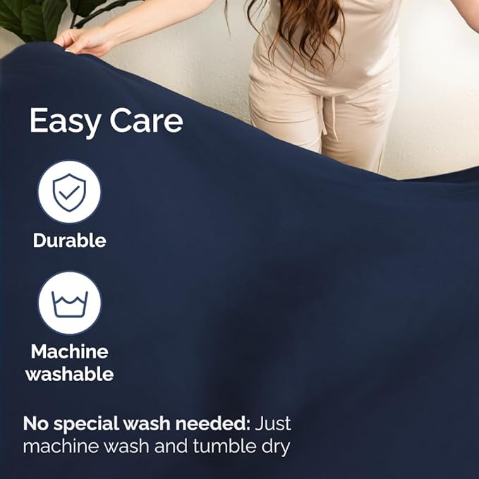 Full XL Size 4 Piece Sheet Set - Comfy Breathable & Cooling Bed Sheets Set - Hotel Luxury Bedding for Women, Men, Kids, Teens, Boys & Girls - Deep Pockets, Soft, Wrinkle Free - Oeko-Tex - Navy Blue