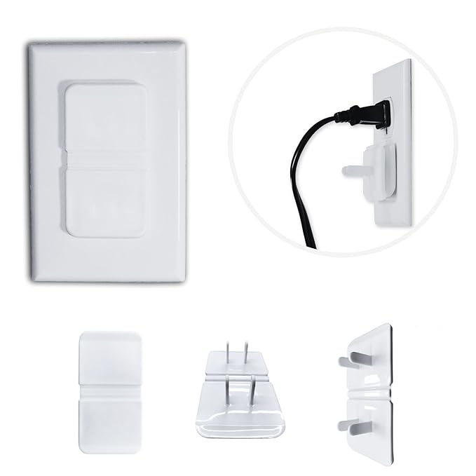 White Double Outlet Covers Baby Proofing (20 Pack, 40 Sockets) | Baby Proof Plug Covers for Electrical Outlets | Safe & Secure Baby Safety Products | Childproof Socket Covers Protect Toddlers & Babies