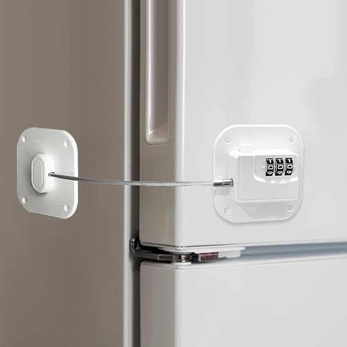 Fridge Lock Refrigerator Freezer Childproof Locks for Cabinets and Drawers Easy Install No Keys Needed Combo Lock Multifunctional Child Safety Cabinet Locks