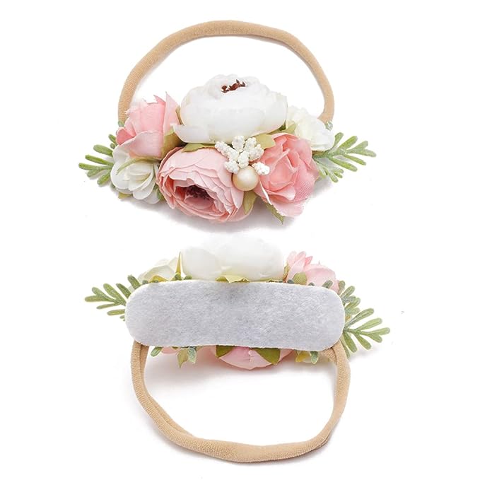 Baby Girl Headbands Nylon Flower Elastic Hairbands 3pcs Hair Accessories Gift for Newborn Infant Toddlers