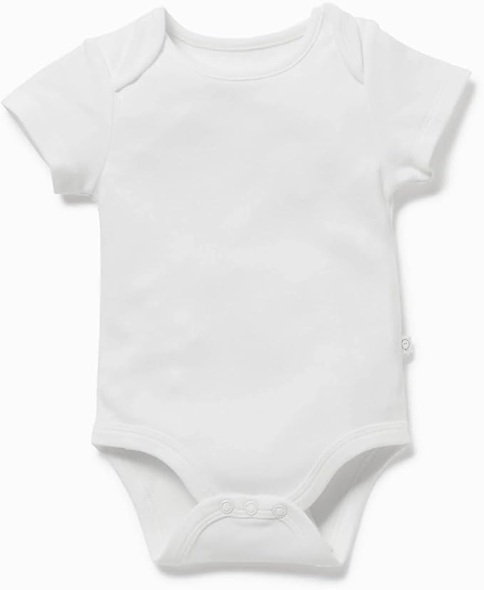 MORI Baby Short Sleeve Bodysuit for Boys and Girls - Viscose from Bamboo - Infant Romper Envelope Neck Nickel Free Popper