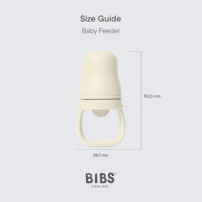 BIBS Baby Feeder with 2 Silicone Nipples, Compatible with Freezer Tray, Easy-Grip, BPA-Free - Ideal for Teething & Self-Feeding, 4+ Months - Blush