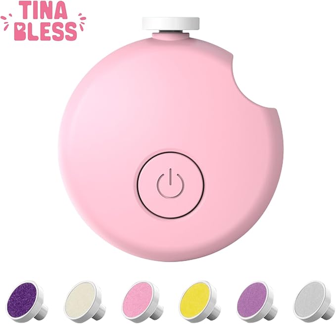 Baby Nail Trimmer Electric,Tinabless Baby Nail Clipper, 6 in 1 Baby Nail File,Nail File Baby Grooming Kit Manicure Set for Toddler or Adults(Pink)