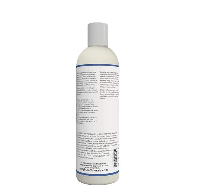 OKAY Pure Naturals All Natural Baby Shampoo & Body Wash - 12 oz / 355 ml