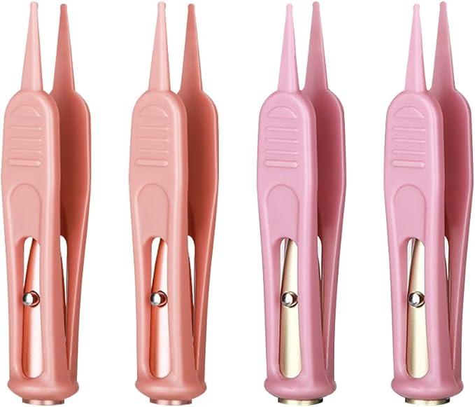 4 Pcs Plastic Nose Cleaning Tweezers Nose Booger Cleaner Baby Nasal Tweezers Booger Removers with LED Light for Baby Care