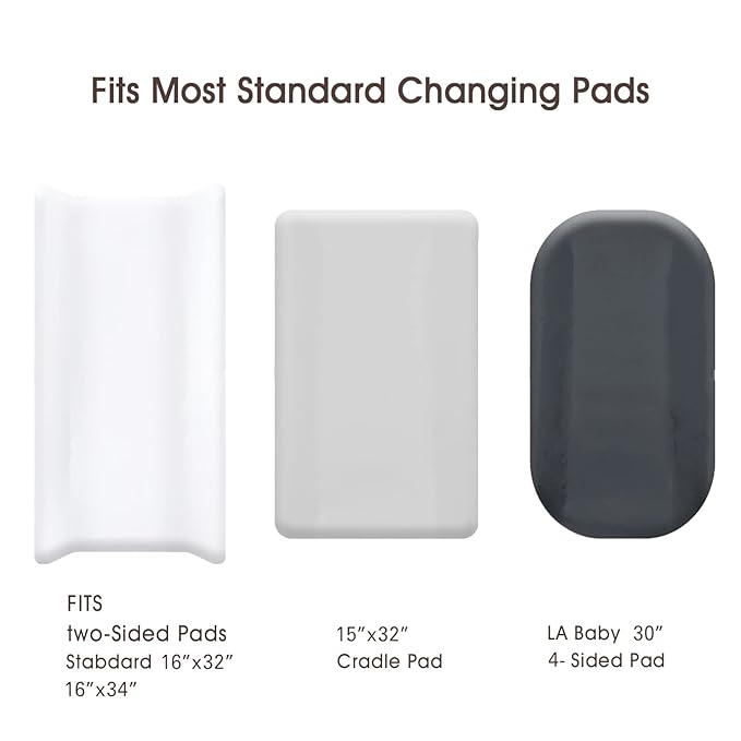david's Kids 3 Pack Changing Pad Cover Set, Ultra Soft Breathable Cozy Microfiber Diaper Change Table Sheets for Baby Boys Girls Netural, Fit Most Changing Pads, White & Light Grey & Black