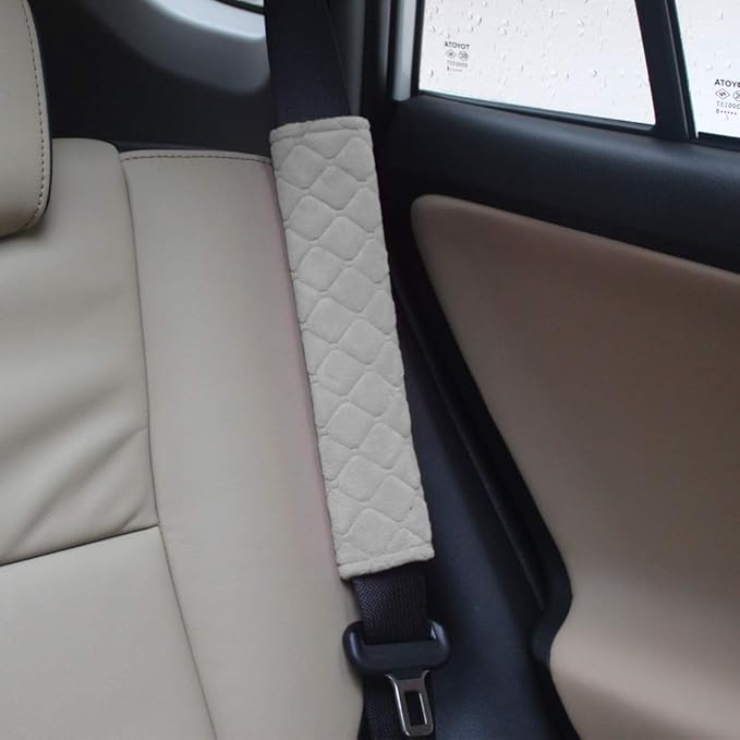 surpassme Car Seat Belt Pads Cover, 2 Pack Seat Belt Shoulder Strap Covers Protector to Release Stress to Your Neck and Shoulder for a Safety Driving (Grey)