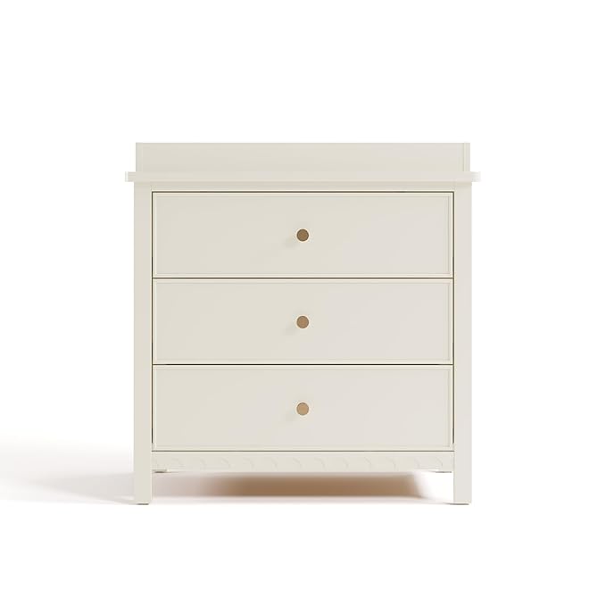 Graco Sasha 3-Drawer Chest with Changing Table Topper (Froasted Oat) – GREENGUARD Gold Certified, Nursery Bedroom Wood Chest with Spacious Storage, Interlocking Drawer System, Pre-Installed Tracks