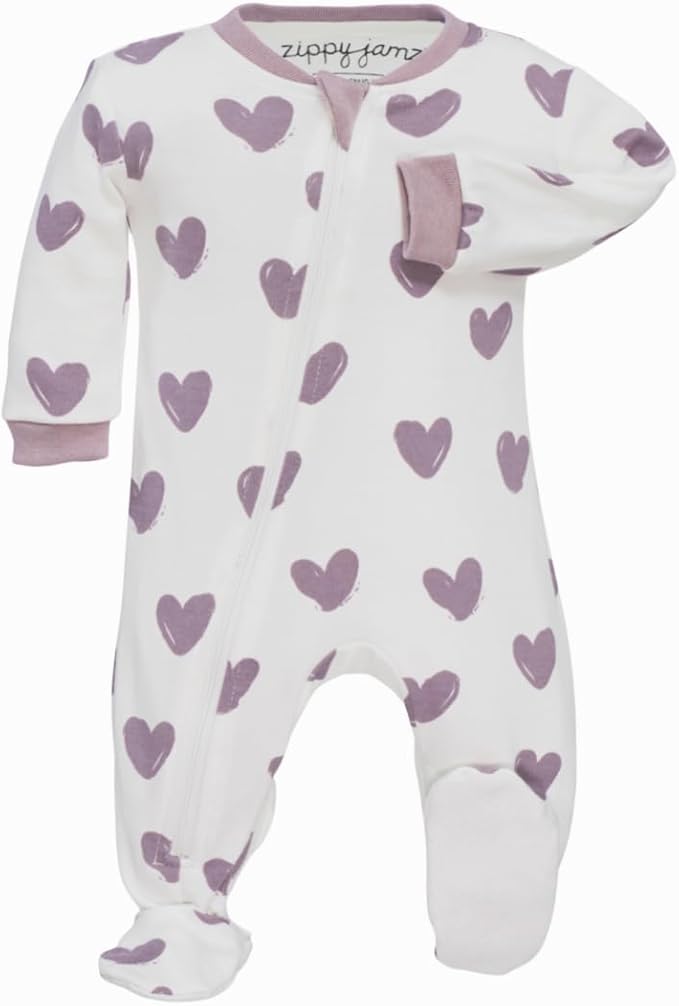 zippyjamz – Zipper Organic Sleeper Footed Onesies Sleeper Baby Pajamas with Inseam Zipper
