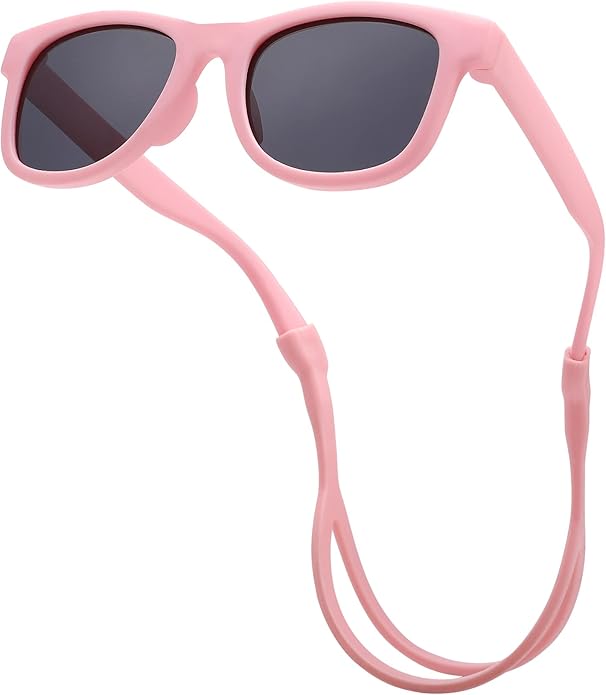 COASION Bendable Flexible Polarized Newborn Baby Sunglasses with Silicon Strap for Infant Boys Girls Age 0-12 Months CA9042